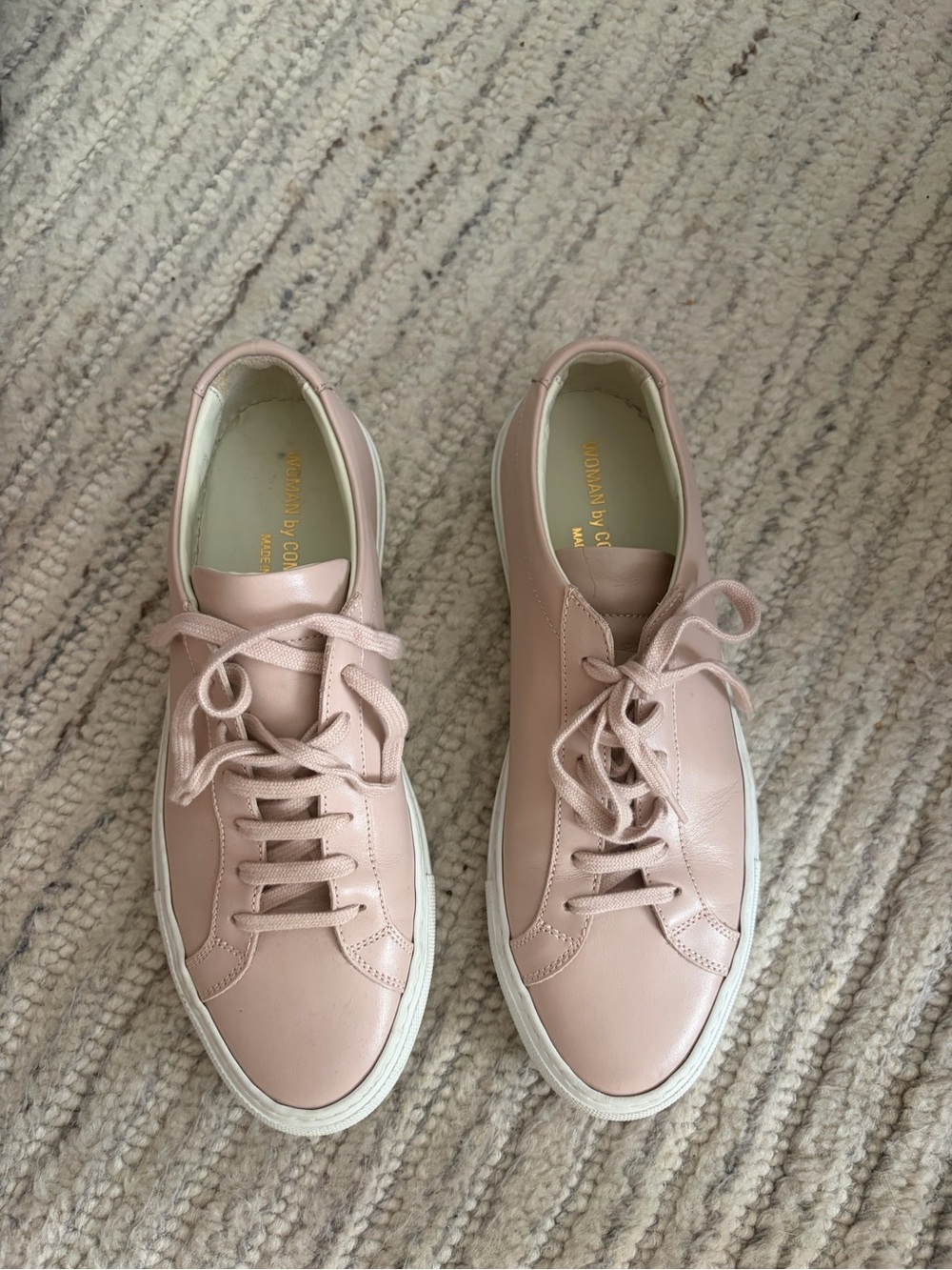 Womens COMMON PROJECTS NUDE PINK Leather Sneakers